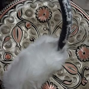 knitted, fuzzy, warm earmuffs